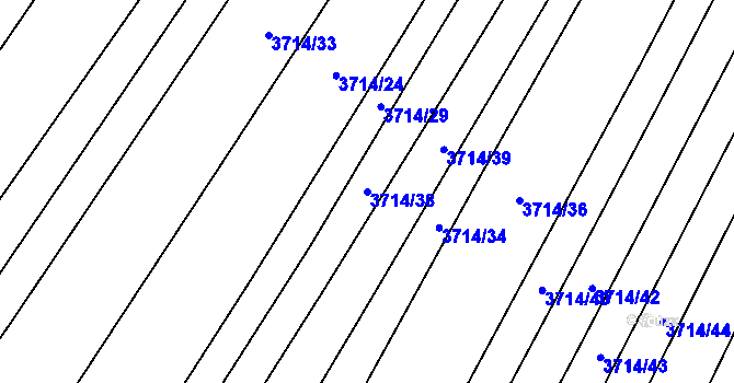 Parcela st. 3714/38 v KÚ Kuřim, Katastrální mapa