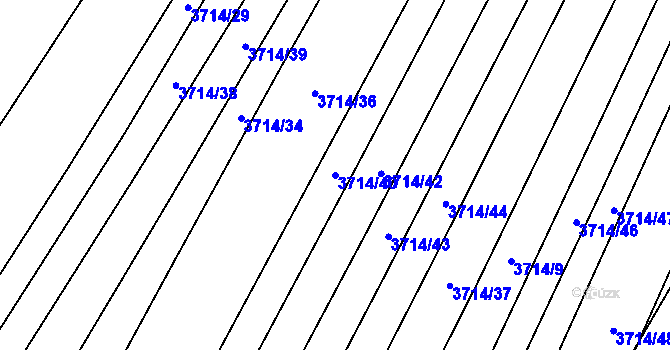 Parcela st. 3714/40 v KÚ Kuřim, Katastrální mapa