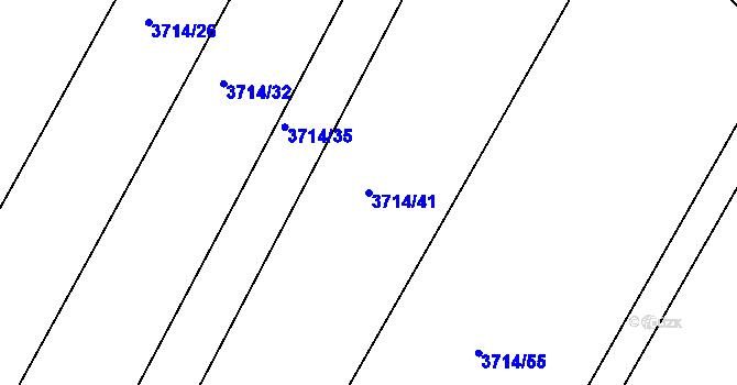 Parcela st. 3714/41 v KÚ Kuřim, Katastrální mapa