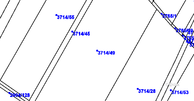 Parcela st. 3714/49 v KÚ Kuřim, Katastrální mapa
