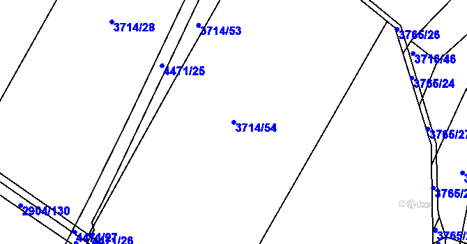 Parcela st. 3714/54 v KÚ Kuřim, Katastrální mapa