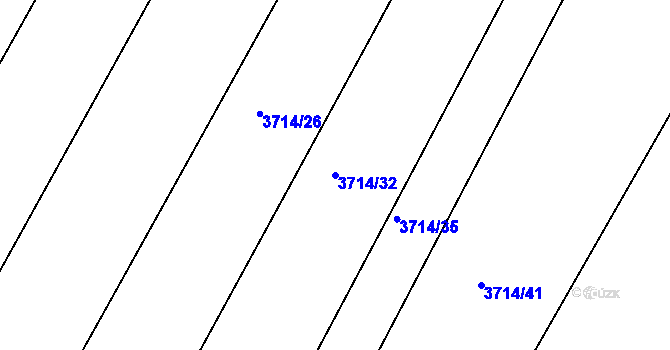 Parcela st. 3714/32 v KÚ Kuřim, Katastrální mapa