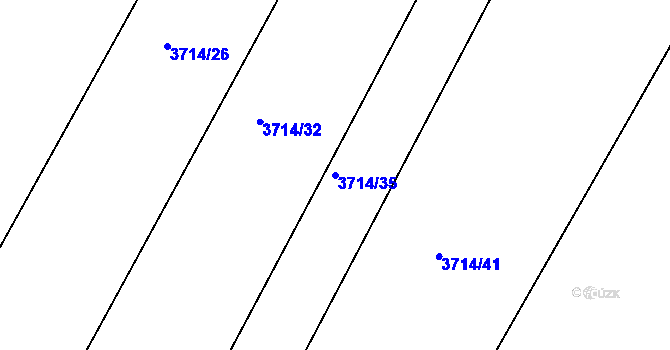 Parcela st. 3714/35 v KÚ Kuřim, Katastrální mapa