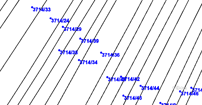 Parcela st. 3714/36 v KÚ Kuřim, Katastrální mapa