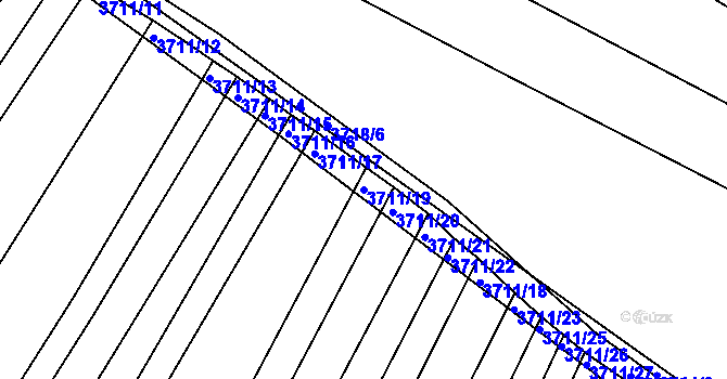 Parcela st. 3711/19 v KÚ Kuřim, Katastrální mapa