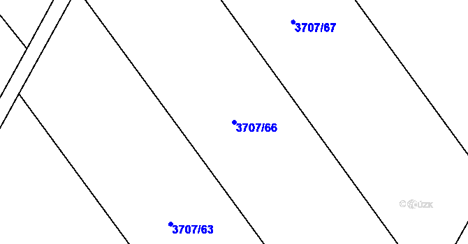 Parcela st. 3707/66 v KÚ Kuřim, Katastrální mapa