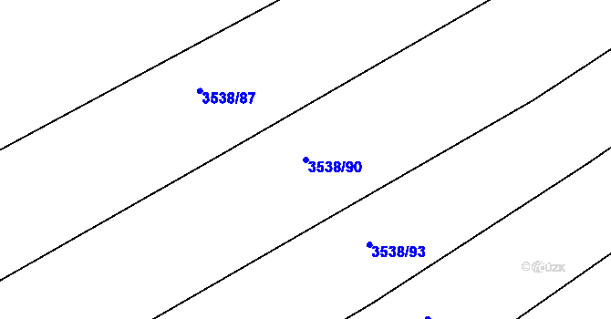 Parcela st. 3538/90 v KÚ Kuřim, Katastrální mapa