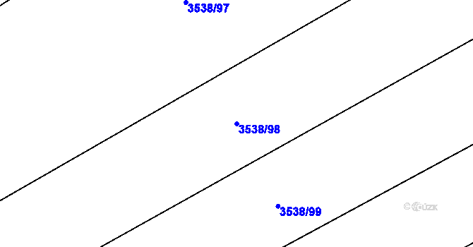 Parcela st. 3538/98 v KÚ Kuřim, Katastrální mapa