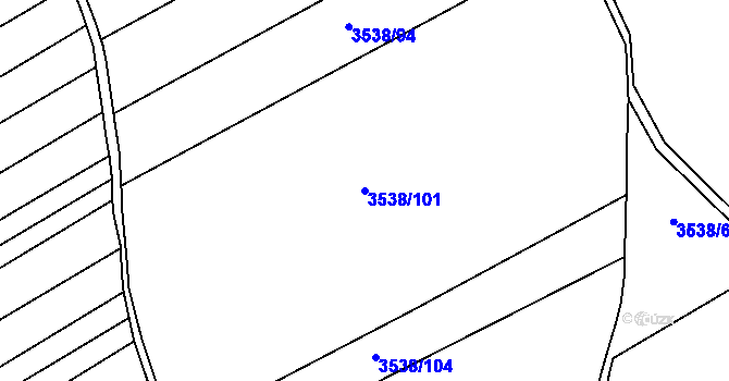 Parcela st. 3538/101 v KÚ Kuřim, Katastrální mapa
