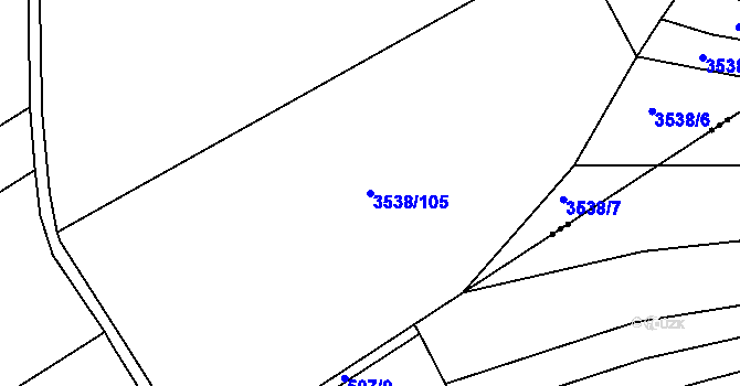 Parcela st. 3538/105 v KÚ Kuřim, Katastrální mapa