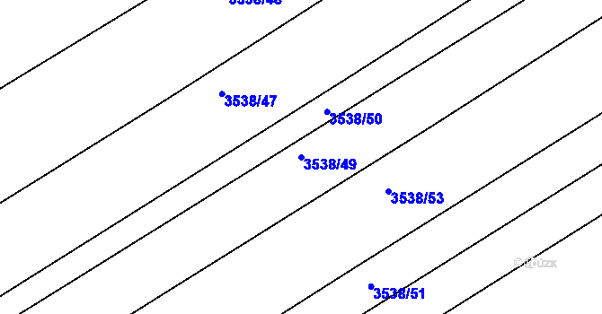 Parcela st. 3538/49 v KÚ Kuřim, Katastrální mapa