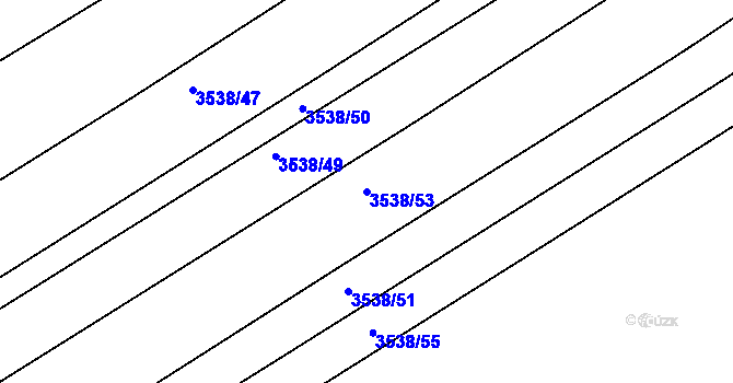 Parcela st. 3538/53 v KÚ Kuřim, Katastrální mapa