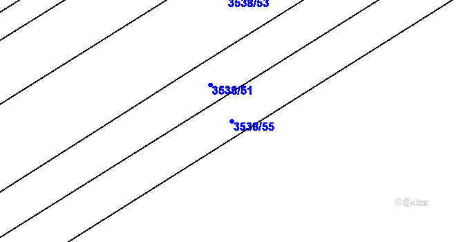 Parcela st. 3538/55 v KÚ Kuřim, Katastrální mapa