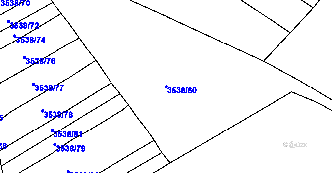 Parcela st. 3538/60 v KÚ Kuřim, Katastrální mapa
