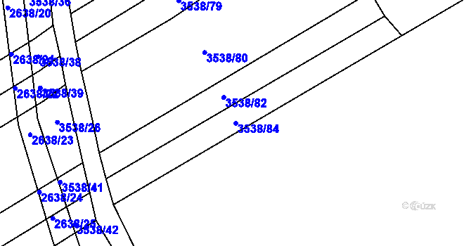 Parcela st. 3538/84 v KÚ Kuřim, Katastrální mapa