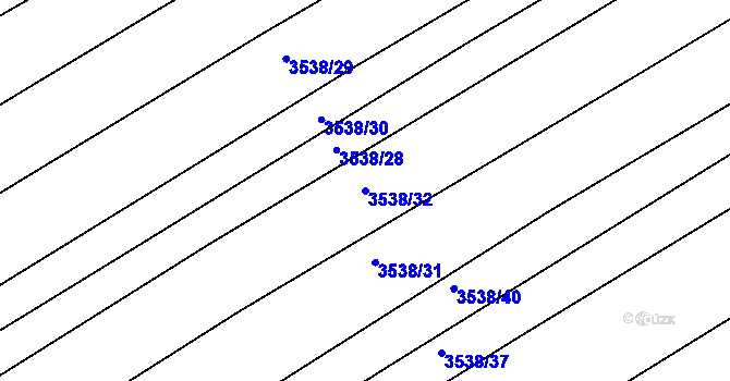 Parcela st. 3538/32 v KÚ Kuřim, Katastrální mapa