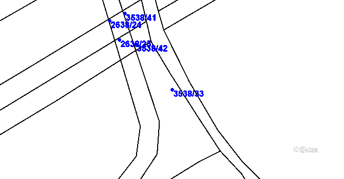 Parcela st. 3538/33 v KÚ Kuřim, Katastrální mapa