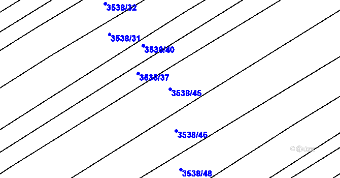 Parcela st. 3538/45 v KÚ Kuřim, Katastrální mapa