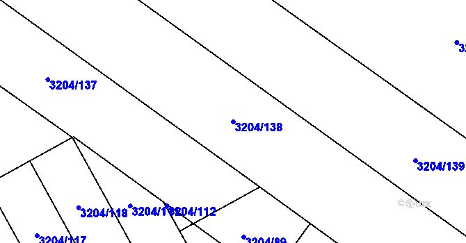 Parcela st. 3204/138 v KÚ Kuřim, Katastrální mapa