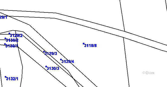 Parcela st. 3118/8 v KÚ Kuřim, Katastrální mapa