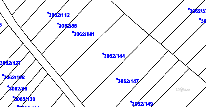 Parcela st. 3062/144 v KÚ Kuřim, Katastrální mapa