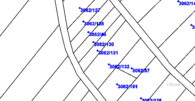 Parcela st. 3062/131 v KÚ Kuřim, Katastrální mapa