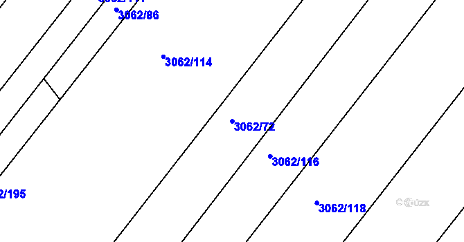 Parcela st. 3062/72 v KÚ Kuřim, Katastrální mapa