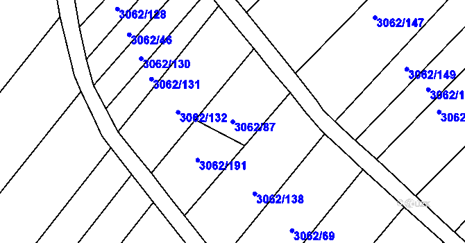 Parcela st. 3062/87 v KÚ Kuřim, Katastrální mapa