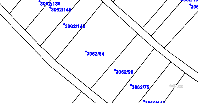 Parcela st. 3062/43 v KÚ Kuřim, Katastrální mapa