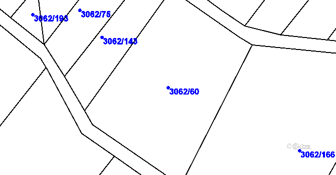 Parcela st. 3062/60 v KÚ Kuřim, Katastrální mapa