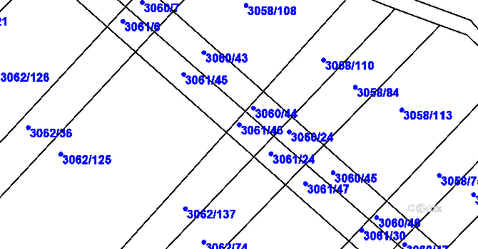 Parcela st. 3061/46 v KÚ Kuřim, Katastrální mapa