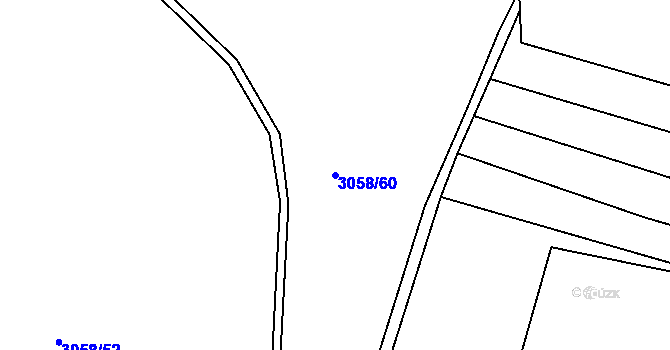 Parcela st. 3058/60 v KÚ Kuřim, Katastrální mapa