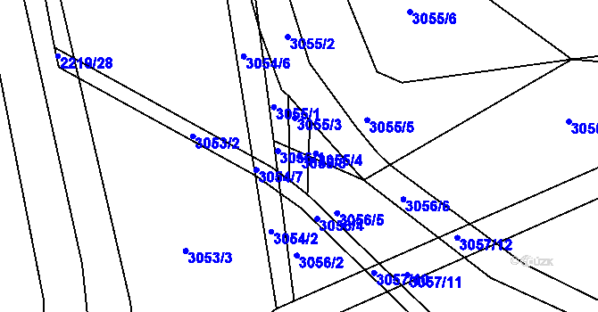 Parcela st. 3056/3 v KÚ Kuřim, Katastrální mapa