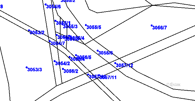 Parcela st. 3056/6 v KÚ Kuřim, Katastrální mapa