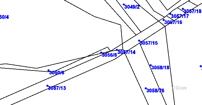 Parcela st. 3056/8 v KÚ Kuřim, Katastrální mapa
