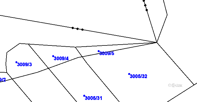 Parcela st. 3009/5 v KÚ Kuřim, Katastrální mapa