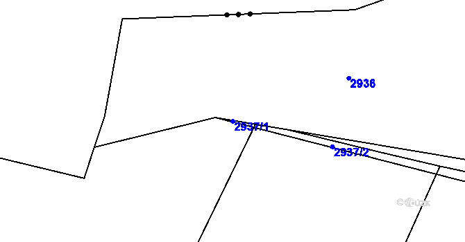 Parcela st. 2937/1 v KÚ Kuřim, Katastrální mapa