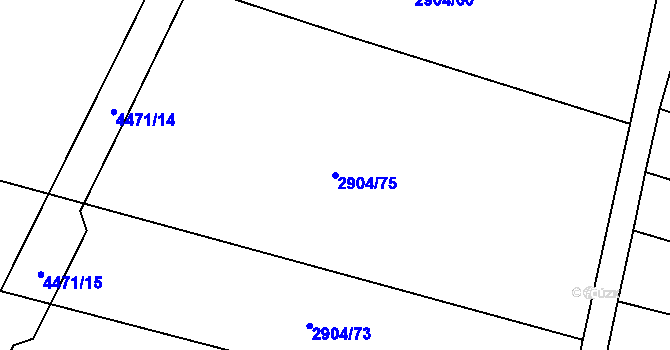 Parcela st. 2904/75 v KÚ Kuřim, Katastrální mapa