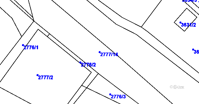 Parcela st. 2777/14 v KÚ Kuřim, Katastrální mapa
