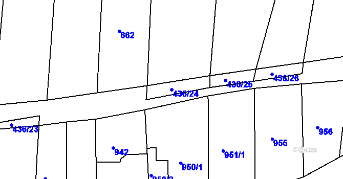 Parcela st. 436/24 v KÚ Kuřim, Katastrální mapa