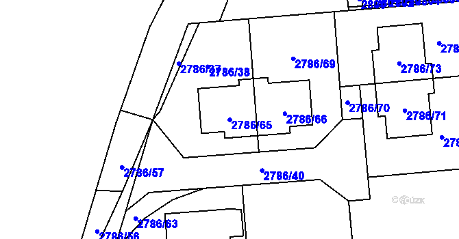Parcela st. 2786/65 v KÚ Kuřim, Katastrální mapa