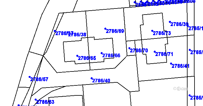 Parcela st. 2786/66 v KÚ Kuřim, Katastrální mapa