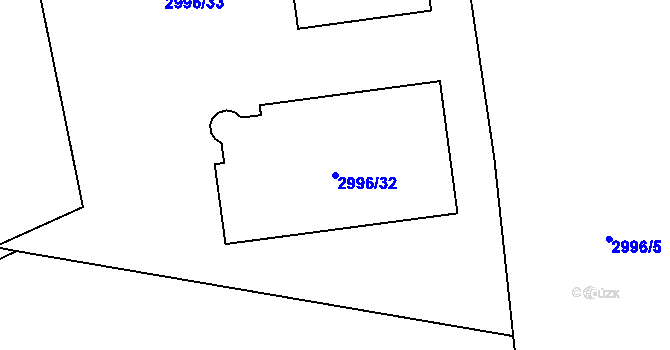 Parcela st. 2996/32 v KÚ Kuřim, Katastrální mapa