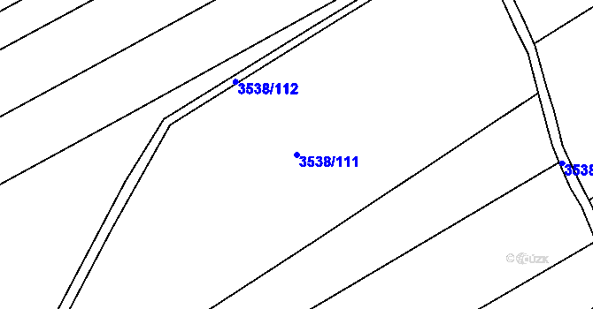 Parcela st. 3538/111 v KÚ Kuřim, Katastrální mapa