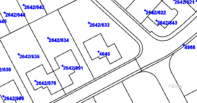 Parcela st. 4645 v KÚ Kuřim, Katastrální mapa