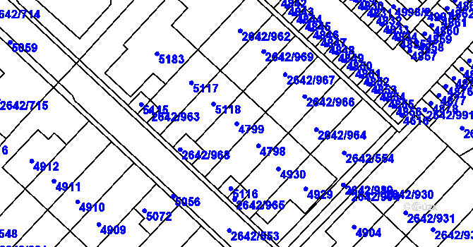 Parcela st. 4799 v KÚ Kuřim, Katastrální mapa