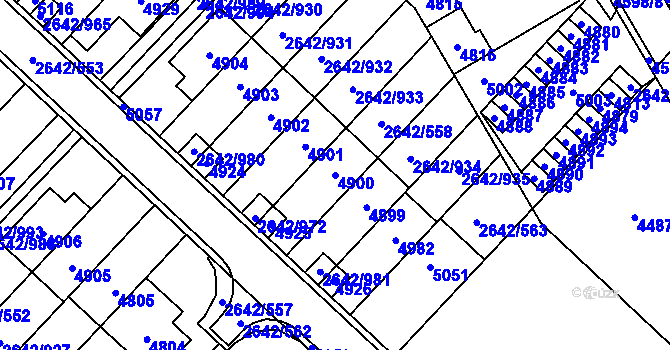 Parcela st. 4900 v KÚ Kuřim, Katastrální mapa