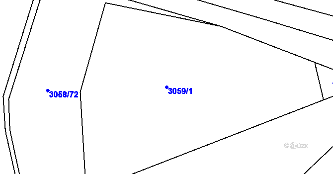 Parcela st. 3059/1 v KÚ Kuřim, Katastrální mapa