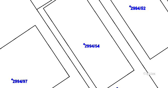 Parcela st. 2994/54 v KÚ Kuřim, Katastrální mapa
