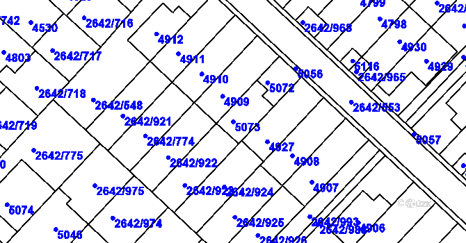 Parcela st. 5073 v KÚ Kuřim, Katastrální mapa